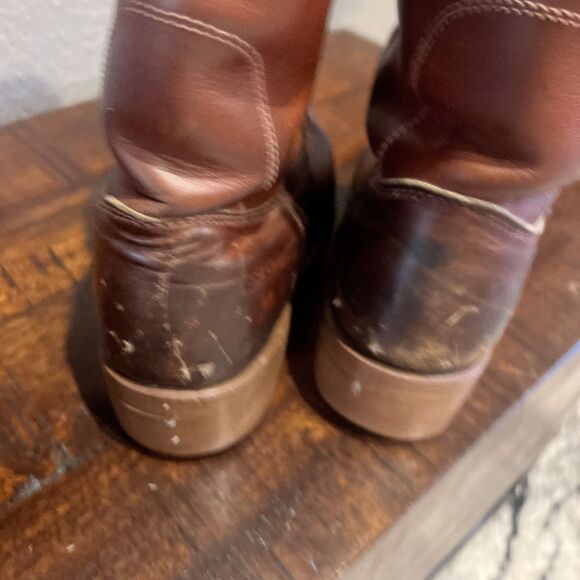 Rio Grande Boots1319 Brown Leather Heavy Duty Roper Boots Size 10D main image 4